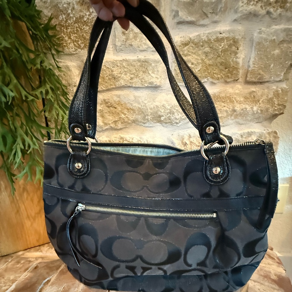 Coach Black Signature Shoulder Bag